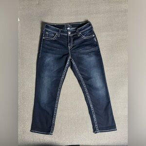 Women’s Silver Suki High Capri Dark Wash Jeans- Size 31